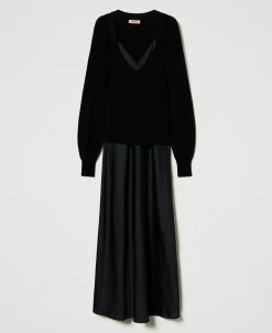 Abito Lungo Sottoveste Con Maglia