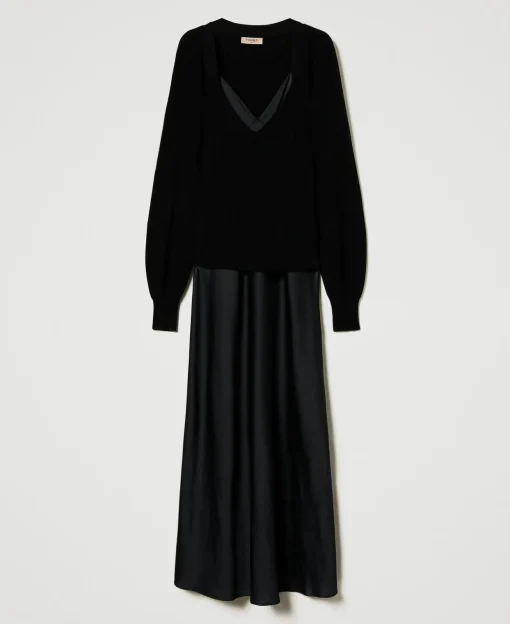 Abito Lungo Sottoveste Con Maglia