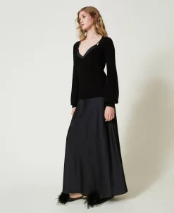 Abito Lungo Sottoveste Con Maglia