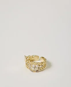 Anello Con Perle E Oval T