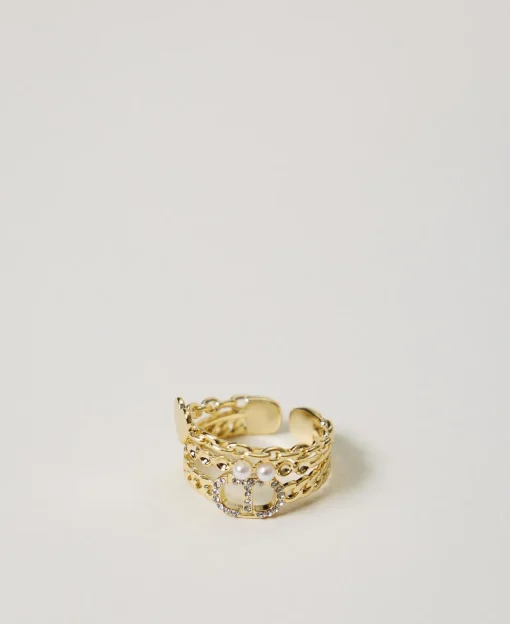 Anello Con Perle E Oval T