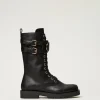 Anfibi Alti In Pelle Con Oval T