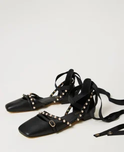 Ballerine Con Perle E Nastri