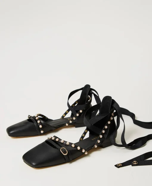 Ballerine Con Perle E Nastri