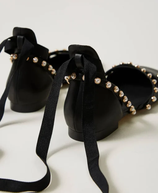 Ballerine Con Perle E Nastri