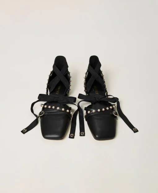 Ballerine Con Perle E Nastri