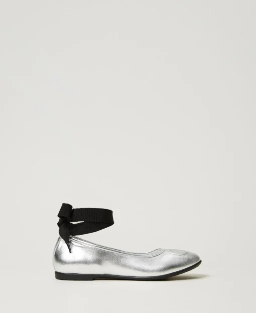 Ballerine In Pelle Con Nastri