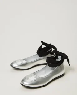 Ballerine In Pelle Con Nastri
