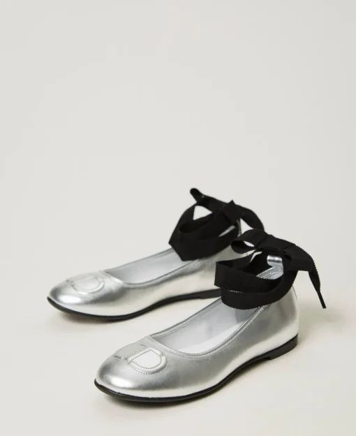 Ballerine In Pelle Con Nastri