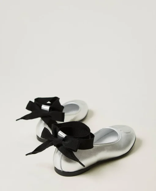Ballerine In Pelle Con Nastri