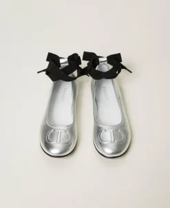 Ballerine In Pelle Con Nastri