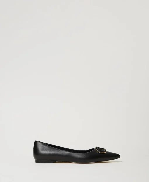 Ballerine In Pelle Con Oval T