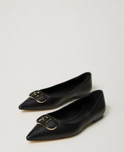 Ballerine In Pelle Con Oval T