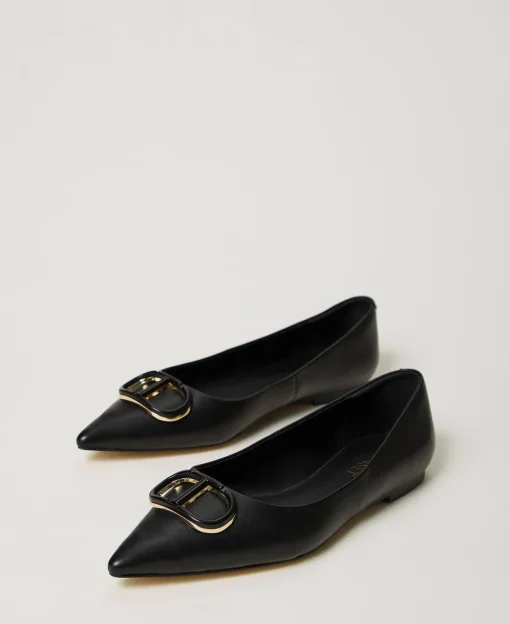 Ballerine In Pelle Con Oval T
