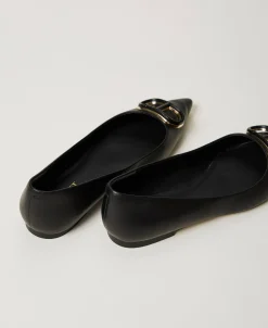 Ballerine In Pelle Con Oval T