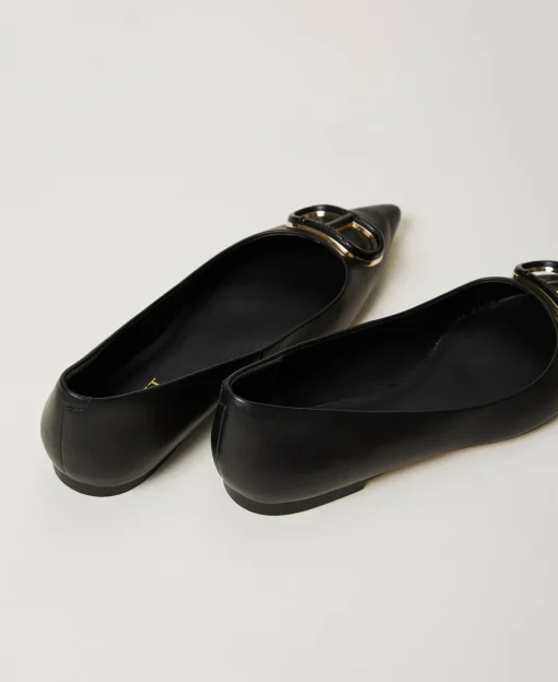 Ballerine In Pelle Con Oval T