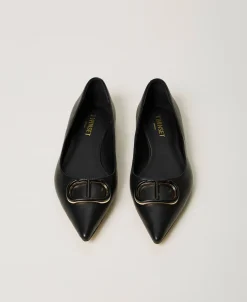 Ballerine In Pelle Con Oval T