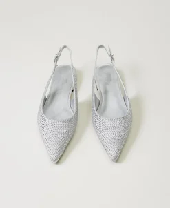 Ballerine Sling Back Con Strass