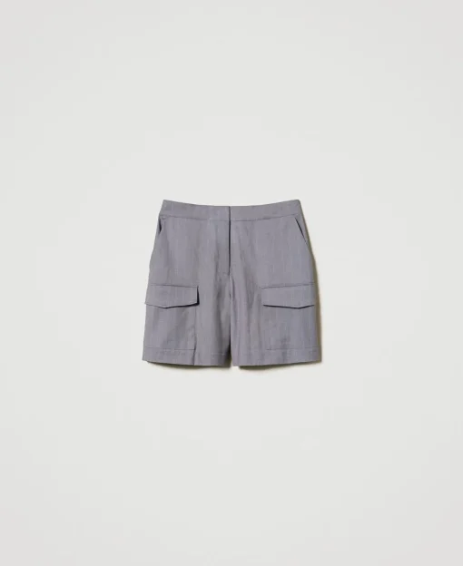Bermuda Gessati Con Tasche