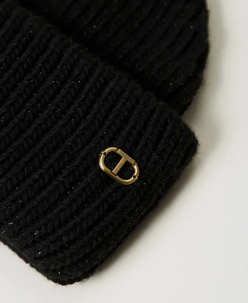 Berretto In Maglia A Costine Con Oval T