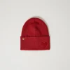 Berretto In Maglia Con Patch A Cuore