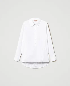 Blusa A Polo In Popeline
