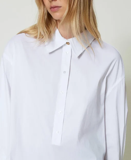 Blusa A Polo In Popeline