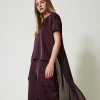 Blusa Asimmetrica In Raso E Georgette
