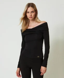Blusa Con Scollo Arricciato