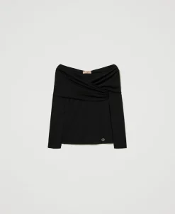 Blusa Con Scollo Arricciato