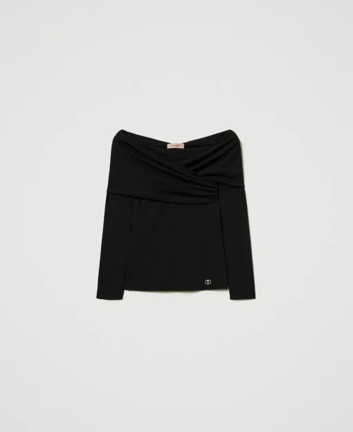 Blusa Con Scollo Arricciato