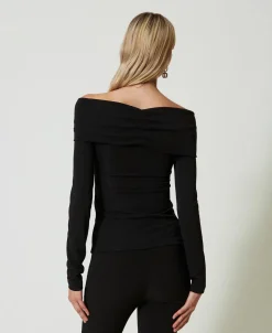 Blusa Con Scollo Arricciato