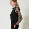 Blusa Cropped In Pizzo E Top