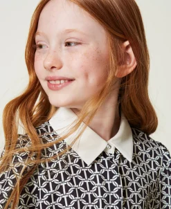 Blusa In Crêpe De Chine Con Stampa