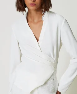 Blusa In Crêpe De Chine Riciclato