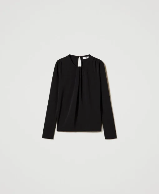Blusa In Jersey Crêpe Con Drappeggio