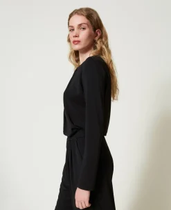 Blusa In Jersey Crêpe Con Drappeggio