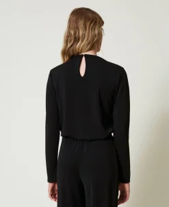 Blusa In Jersey Crêpe Con Drappeggio
