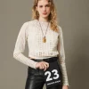 Blusa In Mussola Con Pizzo E Ricami