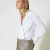 Blusa In Popeline Con Incrocio