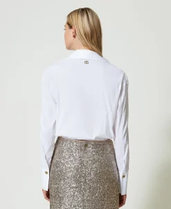 Blusa In Popeline Con Incrocio