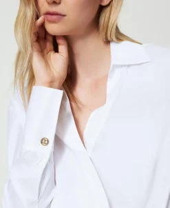 Blusa In Popeline Con Incrocio