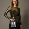 Blusa Laminata Con Nodo
