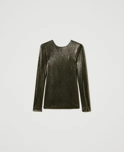 Blusa Laminata Con Nodo