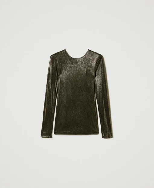 Blusa Laminata Con Nodo