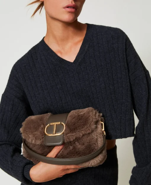 Borsa A Tracolla 'Amie' Media In Faux Fur