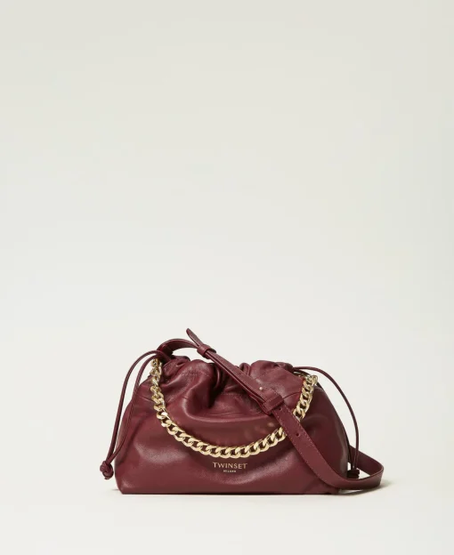Borsa A Tracolla In Pelle Con Coulisse
