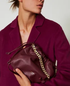 Borsa A Tracolla In Pelle Con Coulisse