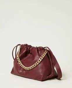 Borsa A Tracolla In Pelle Con Coulisse