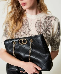 Borsa Shopper Con Chiusura Oval T